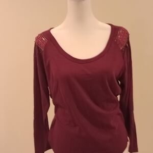 American Rag Maroon Long Sleeve Top